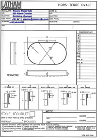 Plan de mesure des piscines ovale