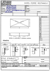 Plan de mesure des piscines rectangulaire