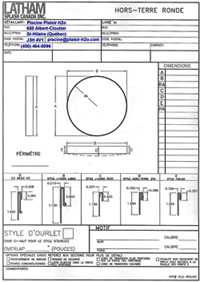 Plan de mesure des piscines ronde