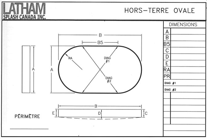 Plan de piscine Ovale